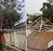 Ανεμοστρόβιλος χτύπησε το Μεσολόγγι: Ξερίζωσε δέντρα και ξήλωσε μεταλλικές κατασκευές.